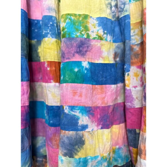 Serengeti Patchwork Tie Dye Maxi Skirt Womens XL Multicolor Boho Gypsy Festival - Picture 10 of 14